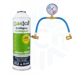 Kit Gasica D2 + Manómetro - Sustituto Gas refrigerante ecológico R134a/R12