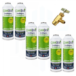 Pack Ahorro Profesional X6 Gasica D2 226gr + Llave | Gas Refrigerante Sustituto R134a/R12 Ecológico